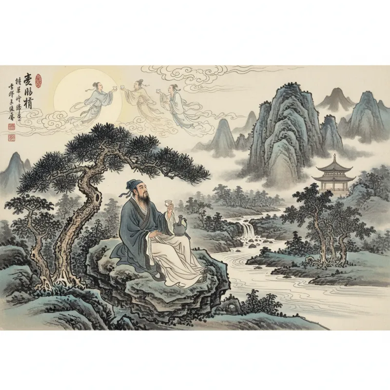 Li Bai's Drinking Poems: Wine, Moon, and Immortality
