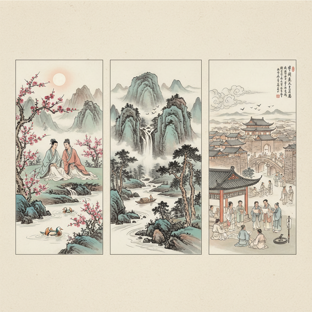 Exploring the Themes of Love, Nature, and Society in Chinese Classical Poetry